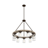 Hunter Devon Park 9-Light Matte Copper Farmhouse Led Crystal Chandelier