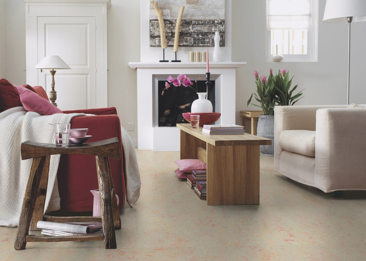 Forbo Flooring Systems Marmoleum Cinch Loc Seal Fruit Punch 10-mm T x 12-in W x 12-in L Waterproof Tile Look Laminate Flooring (6.78-sq ft / Carton)