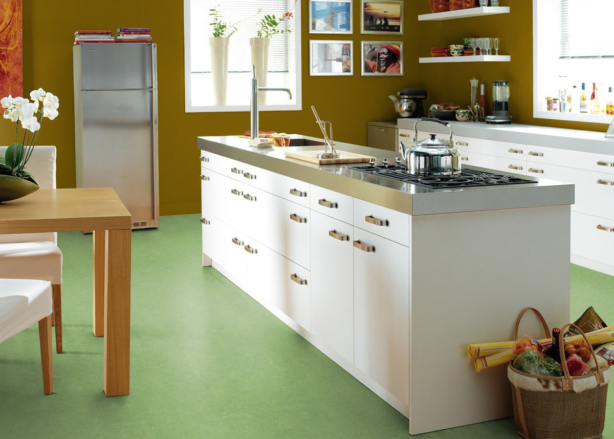 Forbo Flooring Systems Marmoleum Cinch Loc Seal Leaf 10-mm T x 12-in W x 12-in L Waterproof Tile Look Laminate Flooring (6.78-sq ft / Carton)
