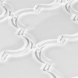 Giorbello (Sample) Glass Arabesque Tiles Bright White 4-1/2-in x 4-1/2-in Glossy Glass Lantern Subway Wall Tile
