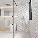 Giorbello Arabesque Mosaic Bright White 4-in x 4-in Glossy Glass Wall Tile (7.89-sq. ft/ Carton)