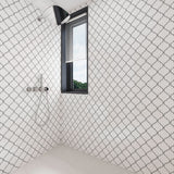 Giorbello Arabesque Mosaic Bright White 4-in x 4-in Glossy Glass Wall Tile (7.89-sq. ft/ Carton)