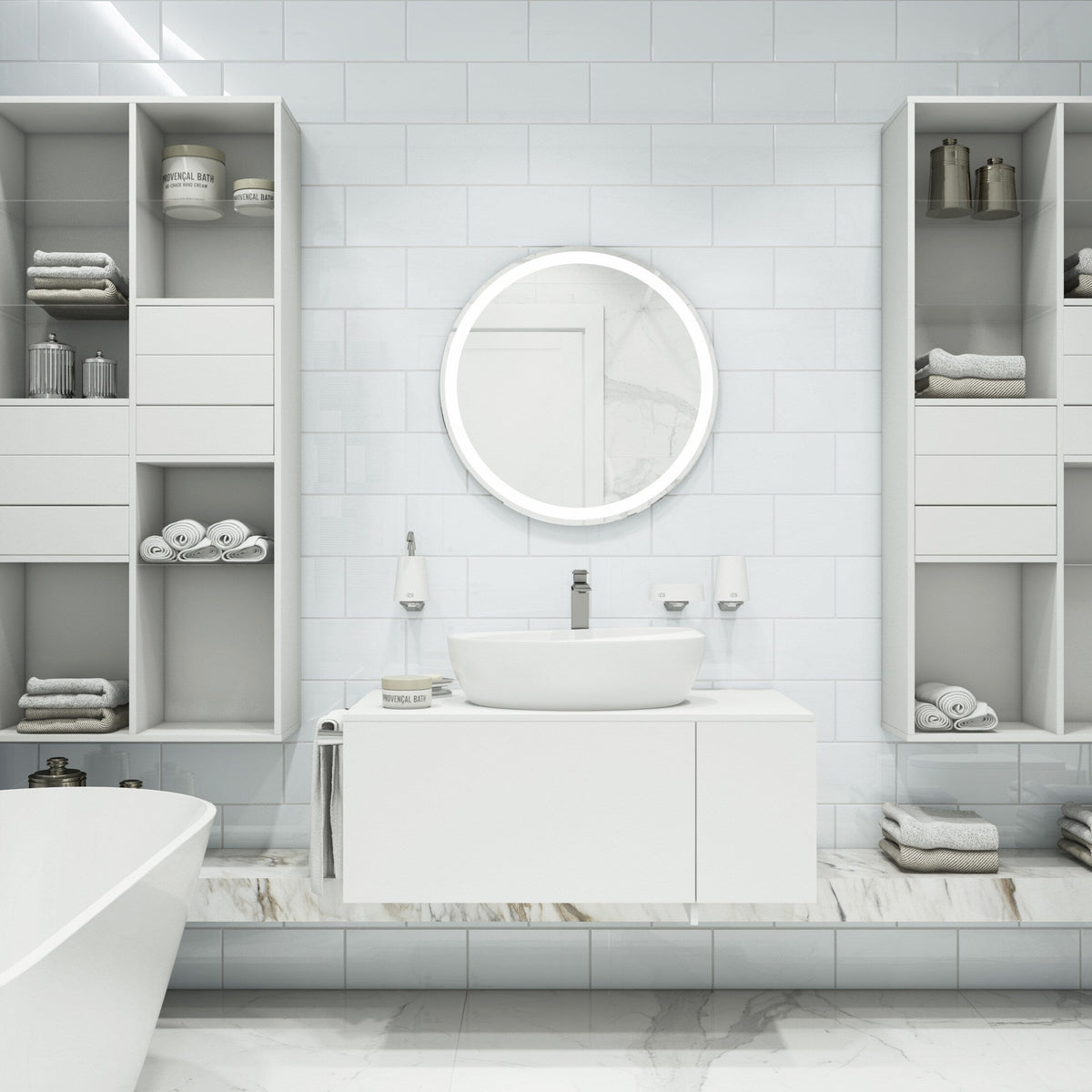 Giorbello Classic Premium Bright White 6-in x 12-in Glossy Glass Subway Wall Tile (5-sq. ft/ Carton)
