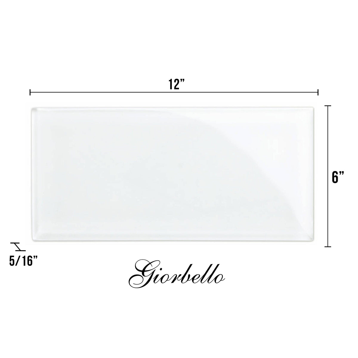 Giorbello (Sample) 6x12 Glass Subway Tiles Bright White 6-in x 12-in Glossy Glass Brick Subway Wall Tile