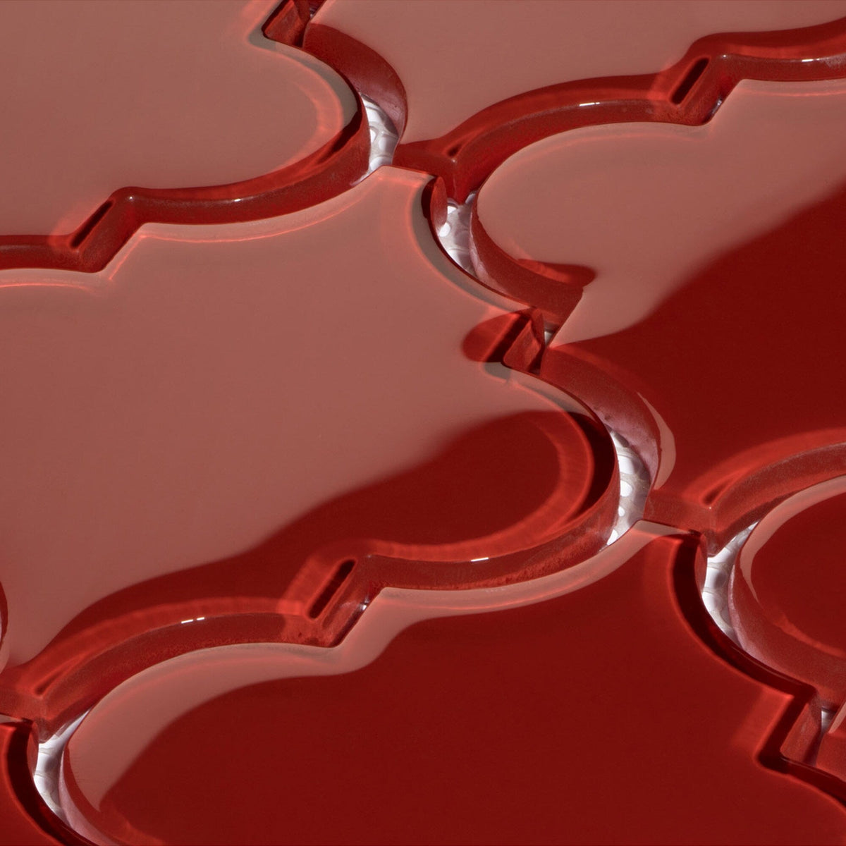 Giorbello Arabesque Mosaic Ruby Red 4-in x 4-in Glossy Glass Wall Tile (7.89-sq. ft/ Carton)