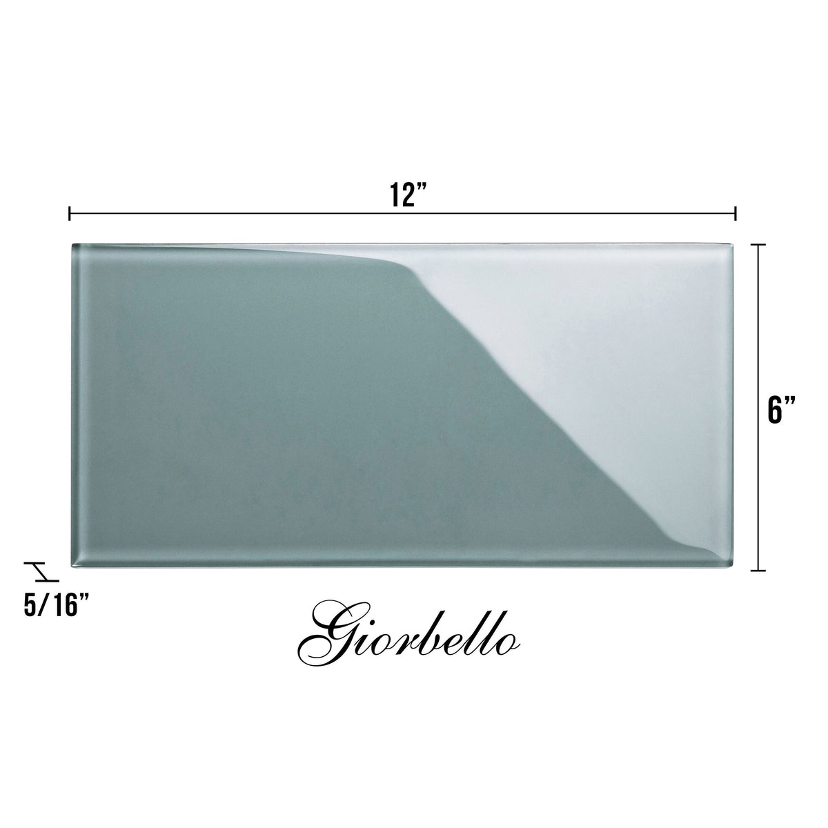 Giorbello Classic Premium Slate 6-in x 12-in Glossy Glass Subway Wall Tile (5-sq. ft/ Carton)