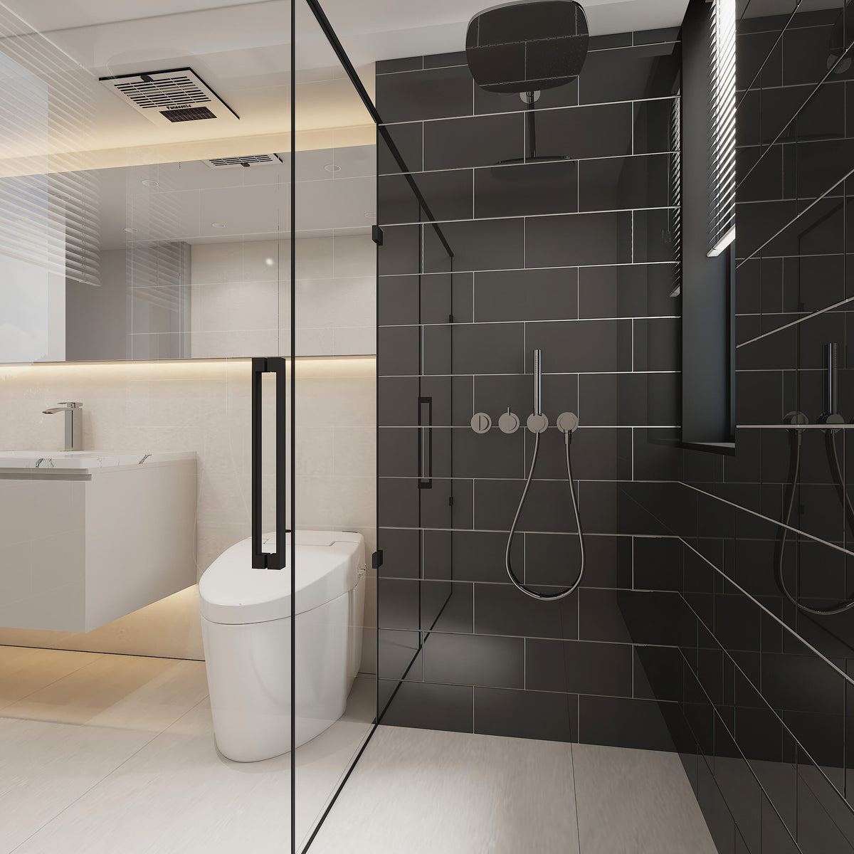Giorbello Classic Premium Black 6-in x 12-in Glossy Glass Subway Wall Tile (5-sq. ft/ Carton)