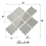Giorbello Arabesque Mosaic Light Gray 4-in x 4-in Glossy Glass Wall Tile (7.89-sq. ft/ Carton)
