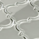 Giorbello (Sample) Glass Arabesque Tiles Light Gray 4-1/2-in x 4-1/2-in Glossy Glass Lantern Subway Wall Tile