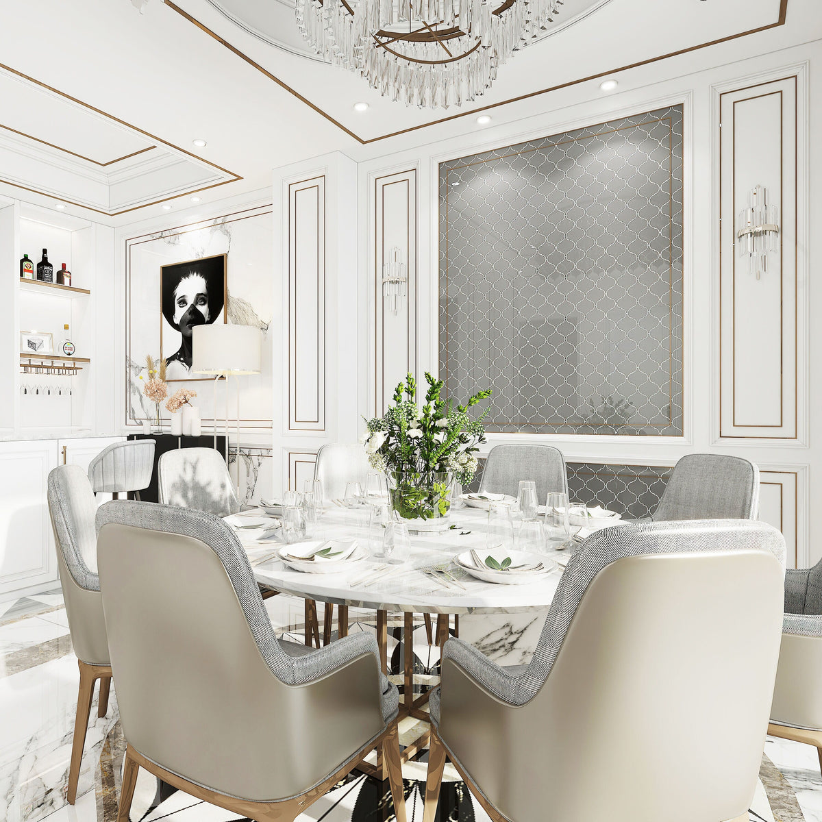 Giorbello Arabesque Mosaic Light Gray 4-in x 4-in Glossy Glass Wall Tile (7.89-sq. ft/ Carton)