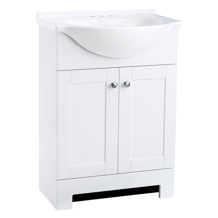 Style Selections Euro 24-in White Single Sink Bathroom Vanity with White Cultured Marble Top