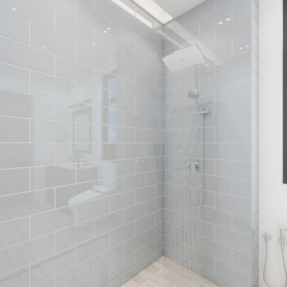 Giorbello Classic Premium True Gray 6-in x 12-in Glossy Glass Subway Wall Tile (5-sq. ft/ Carton)