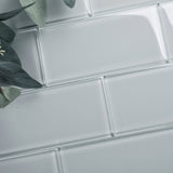 Giorbello Classic Premium True Gray 6-in x 12-in Glossy Glass Subway Wall Tile (5-sq. ft/ Carton)