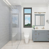 Giorbello (Sample) 6x12 glass subway tiles True Gray 6-in x 12-in Glossy Glass Brick Subway Wall Tile