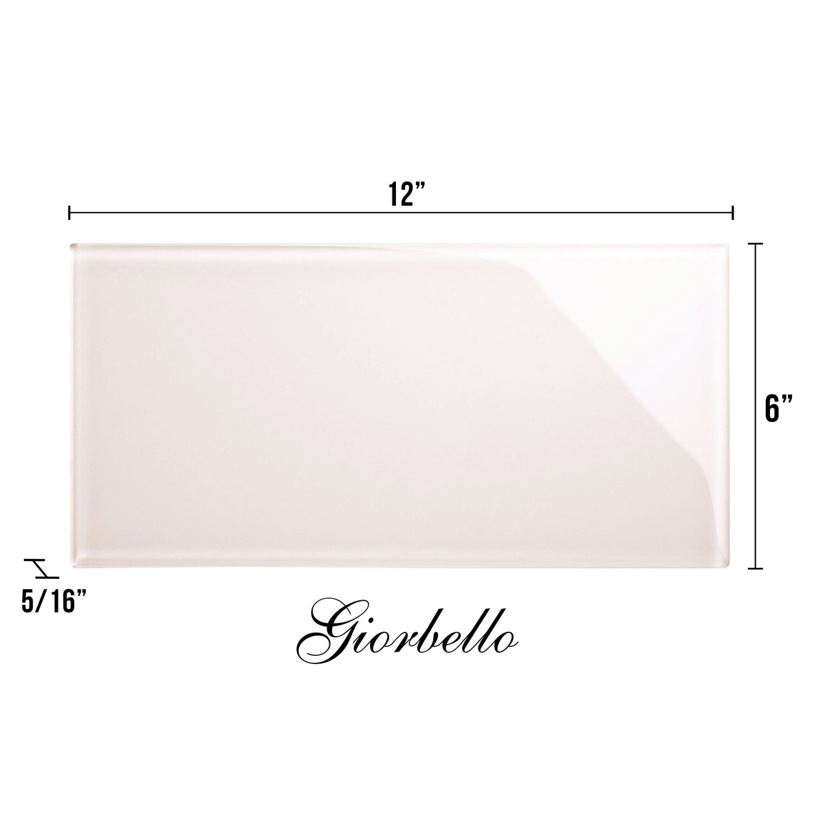Giorbello Classic Premium Rose Pale Pink 6-in x 12-in Glossy Glass Subway Wall Tile (5-sq. ft/ Carton)