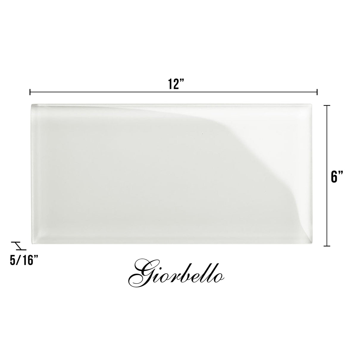 Giorbello Classic Premium Agreeable Gray 6-in x 12-in Glossy Glass Subway Wall Tile (5-sq. ft/ Carton)