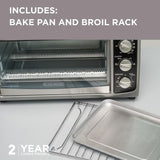 1500 W 6-Slice Stainless Steel Toaster Oven with Built-In Timer