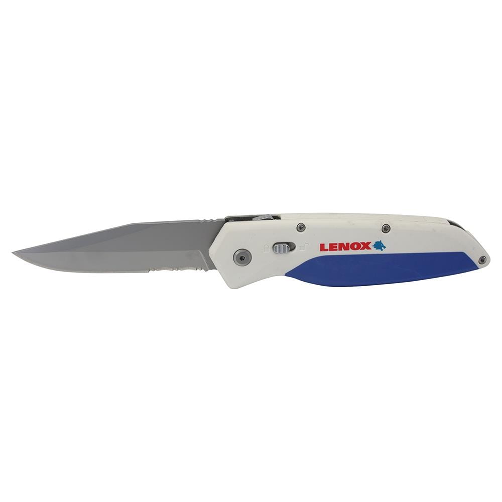 LENOX 3.625-in Stainless Steel Partial Serration Spring-Assist Pocket Knife