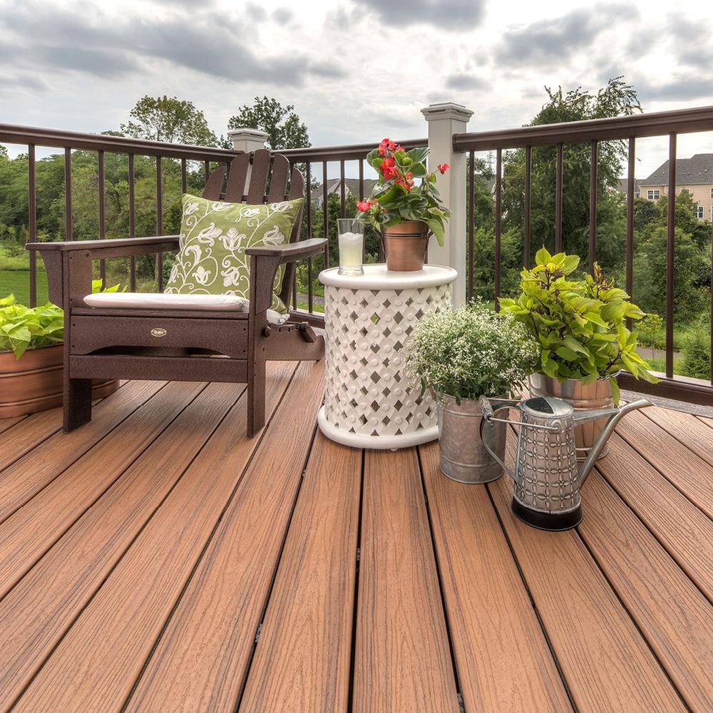 Trex Transcend 2-in x 6-in x 16-ft Tiki Torch Square Composite Deck Board