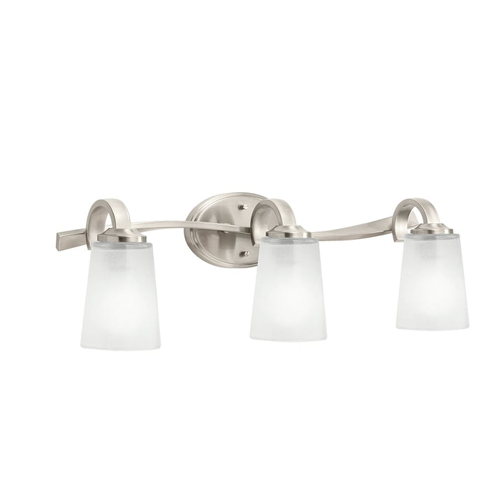 Kichler Oxby 24.5-in 3-Light Brushed Nickel Modern/Contemporary Vanity Light