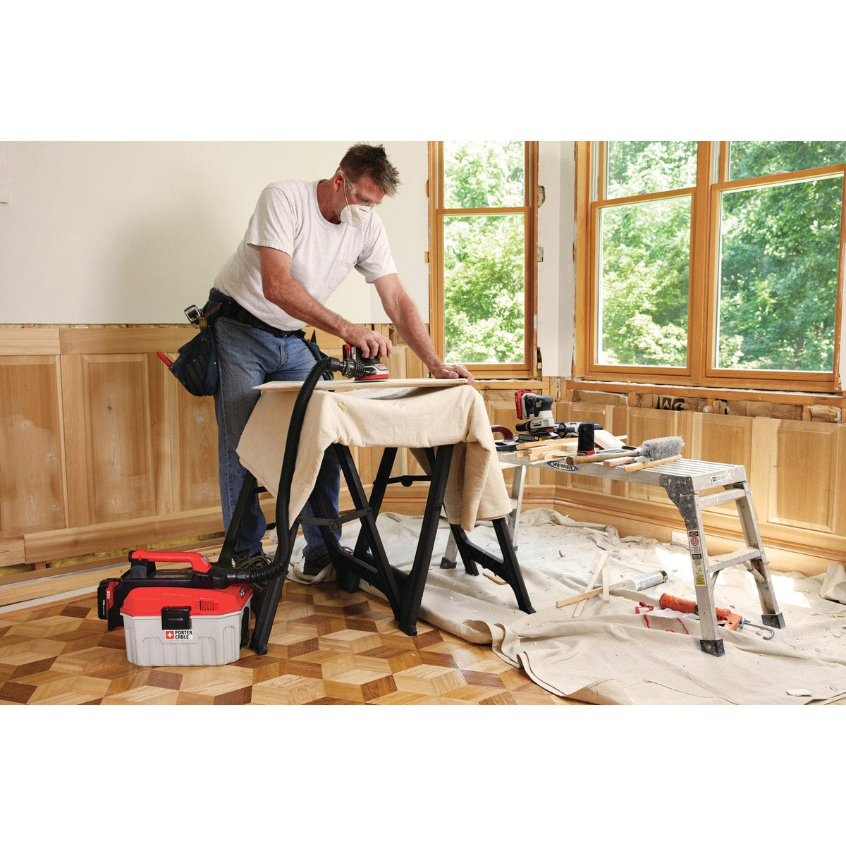 PORTER-CABLE 20-Volt Cordless 5-in Random Orbital Sander, Bare Tool with Dust Management, 12,000 OPM (PCCW205B)