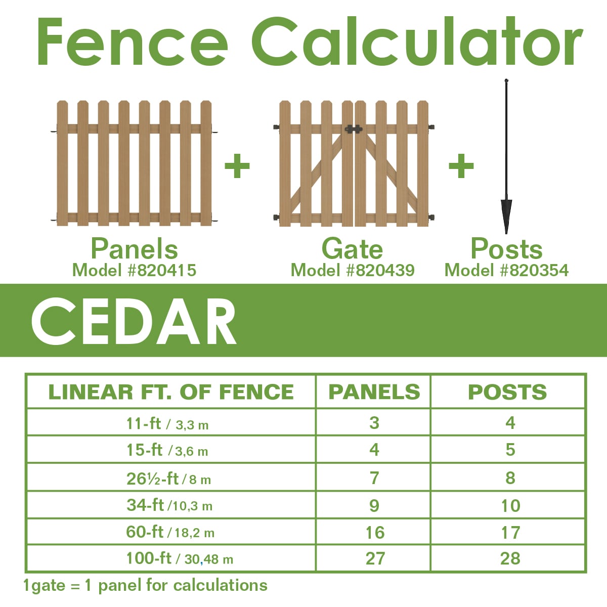 YARDLINK 2.83-ft x 3.6-ft Brown Dog Ear Spaced Picket No Dig Wood Fence Gate