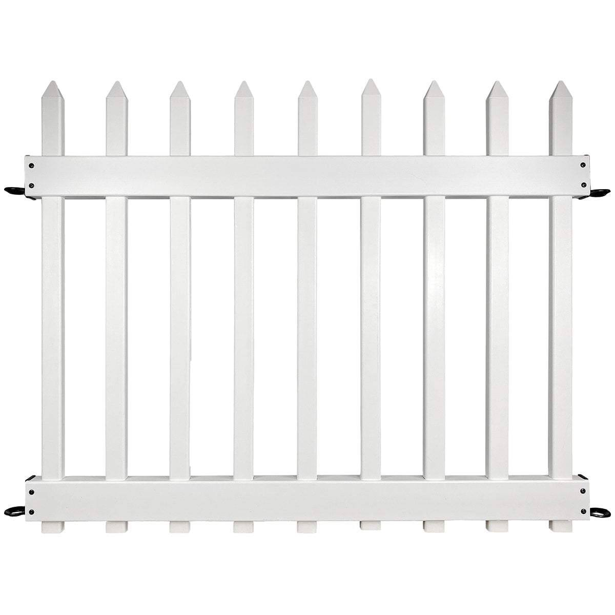 YARDLINK No Dig Fence 3-ft H x 3.5-ft W White Vinyl Picket Fence Panel No Dig (Assembled)