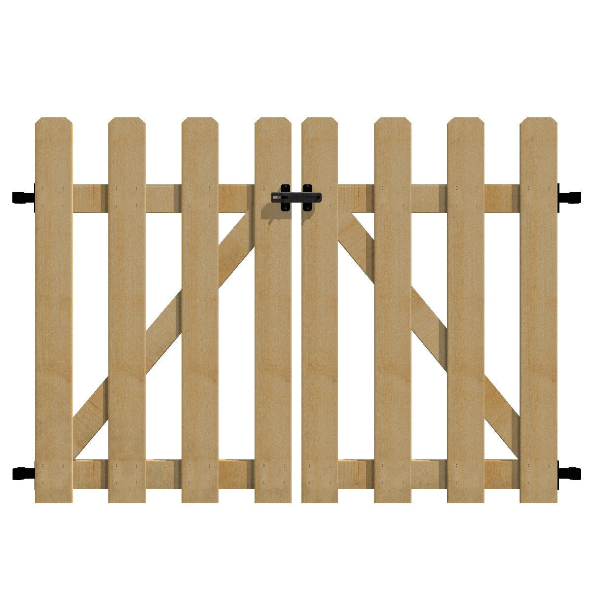YARDLINK 2.83-ft x 3.6-ft Brown Dog Ear Spaced Picket No Dig Wood Fence Gate