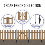 YARDLINK 2.83-ft x 3.6-ft Brown Dog Ear Spaced Picket No Dig Wood Fence Gate