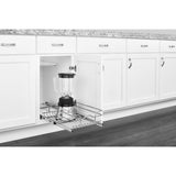 Rev-A-Shelf 11.5-in W x 6-in H Single-Tier Soft-Close Pull-Out Chrome Basket Organizer, 22-in D