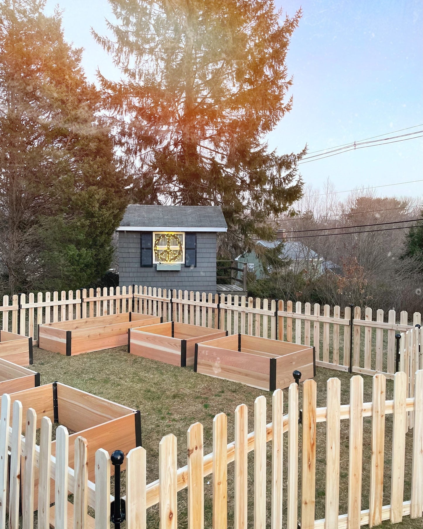 YARDLINK 2.83-ft x 3.79-ft Cedar Dog Ear Spaced Picket No Dig Fence Panel