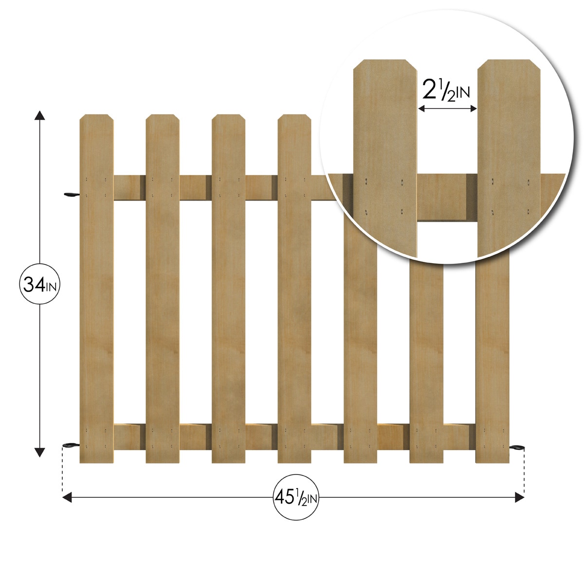 YARDLINK 2.83-ft x 3.79-ft Cedar Dog Ear Spaced Picket No Dig Fence Panel