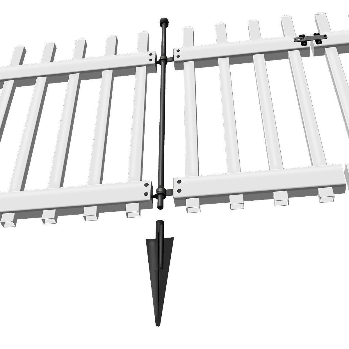 YARDLINK No Dig Fence 3-ft H x 3.5-ft W White Vinyl Picket Fence Panel No Dig (Assembled)