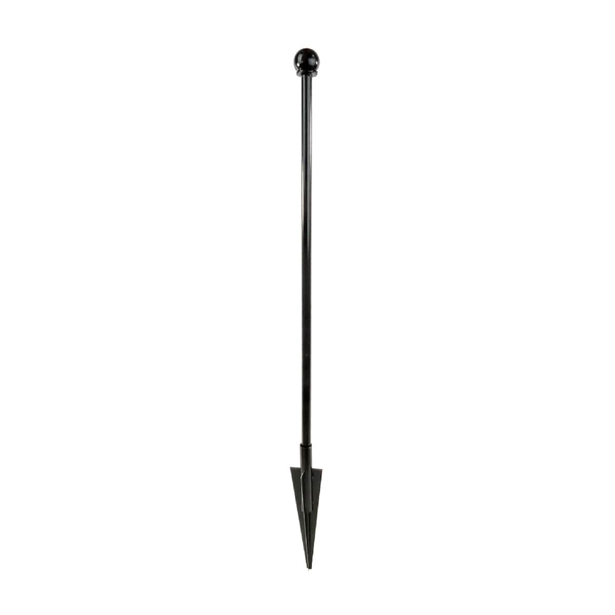 YARDLINK 4-ft H x 4-in W Black Steel Decorative Metal No Dig Yard Universal Fence Post