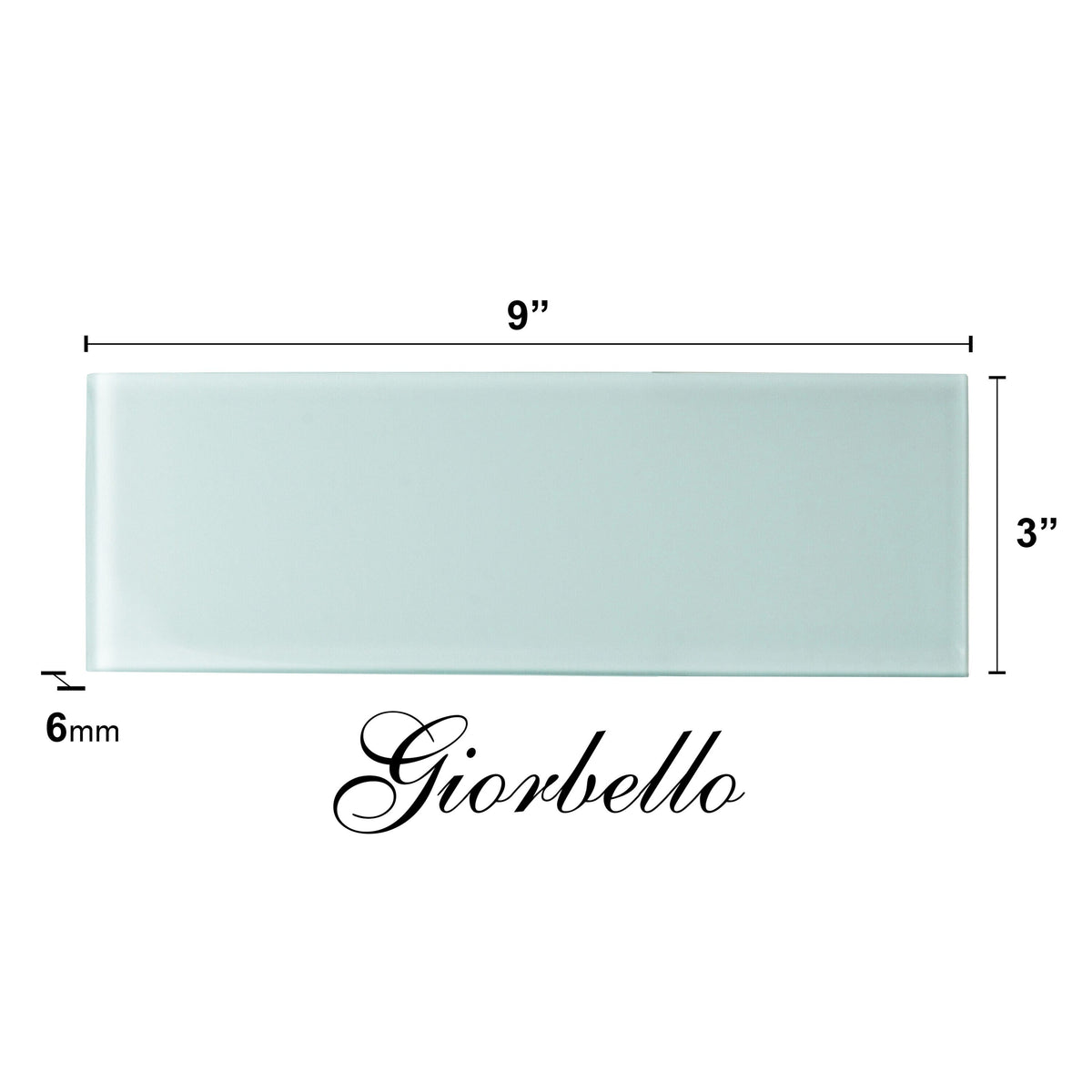 Giorbello Classic Premium Baby Blue 3-in x 9-in Glossy Glass Subway Wall Tile (5-sq. ft/ Carton)