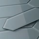 Giorbello Picket Hexagon Dark Slate 3-in x 9-in Glossy Glass Subway Wall Tile (5.8-sq. ft/ Carton)