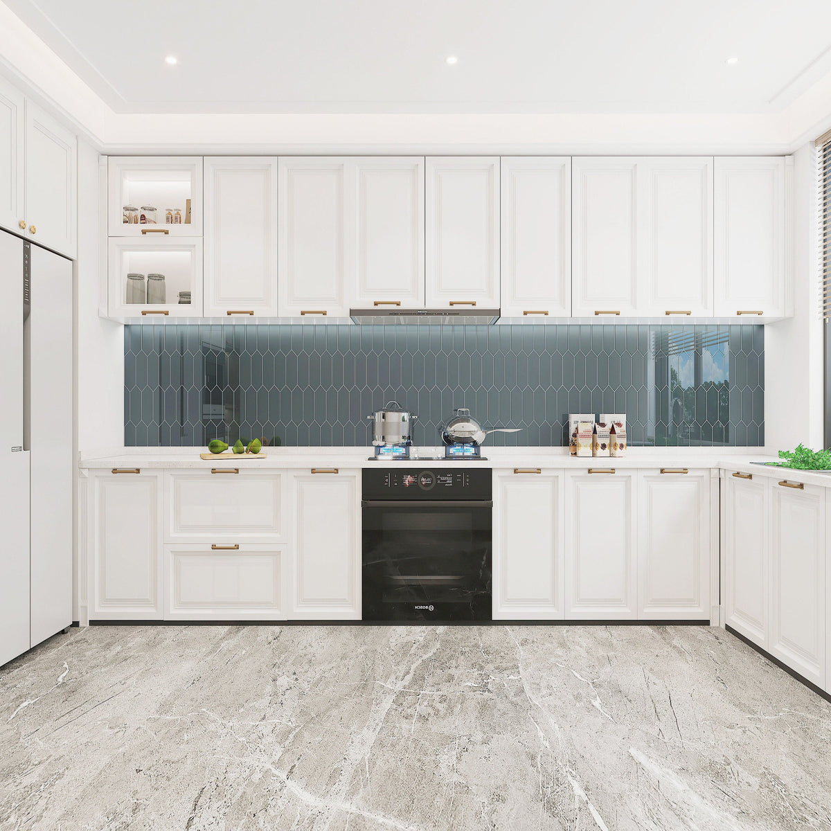 Giorbello (Sample) Glass Subway Dark Slate 3-in x 9-in Glossy Glass Tile