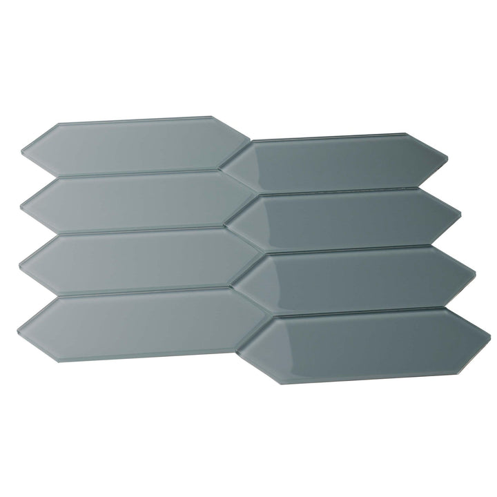 Giorbello Picket Hexagon Dark Slate 3-in x 9-in Glossy Glass Subway Wall Tile (5.8-sq. ft/ Carton)