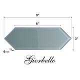 Giorbello Picket Hexagon Dark Slate 3-in x 9-in Glossy Glass Subway Wall Tile (5.8-sq. ft/ Carton)