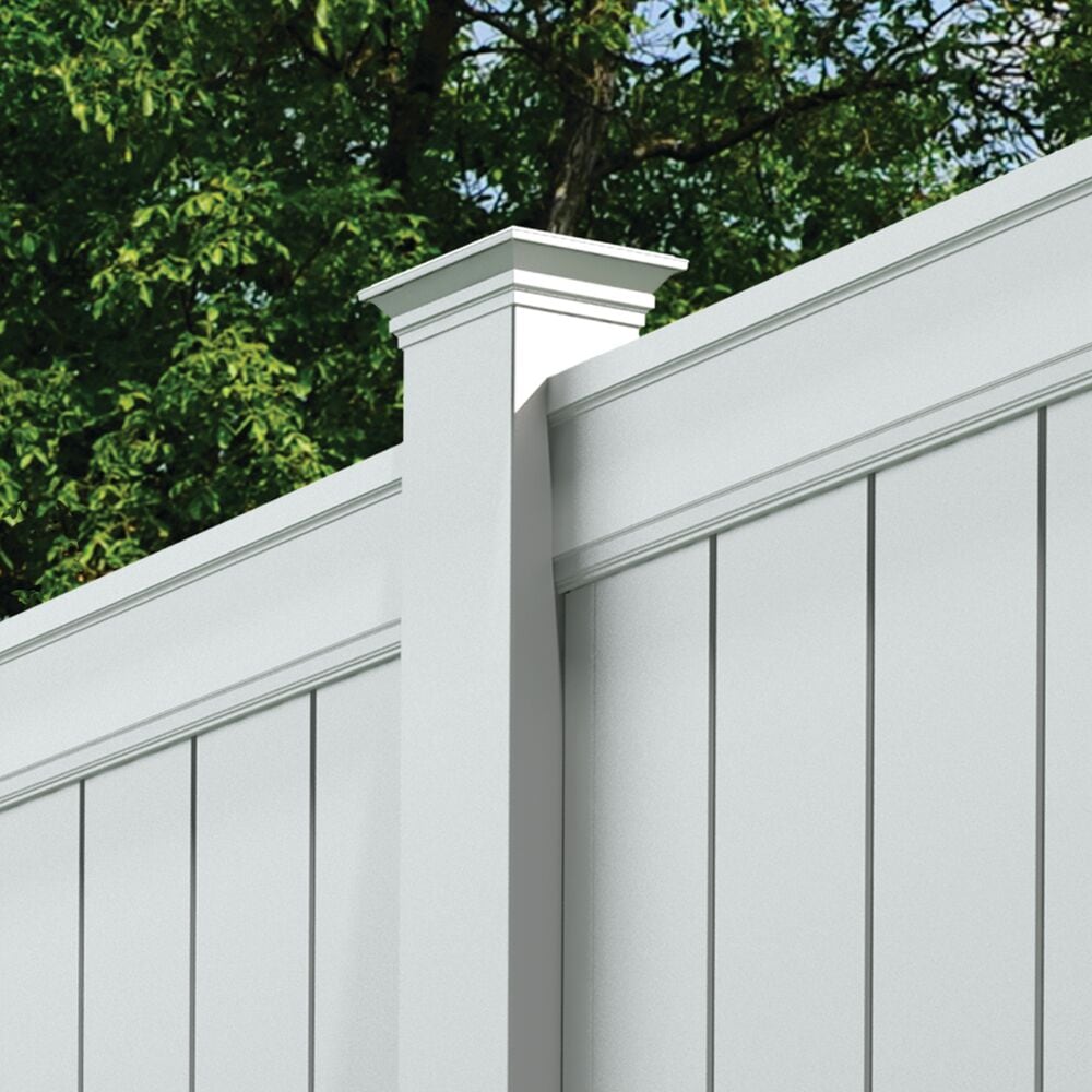 Freedom Everton 8-ft H x 5-in W White Vinyl Line Fence Post (Unassembled)