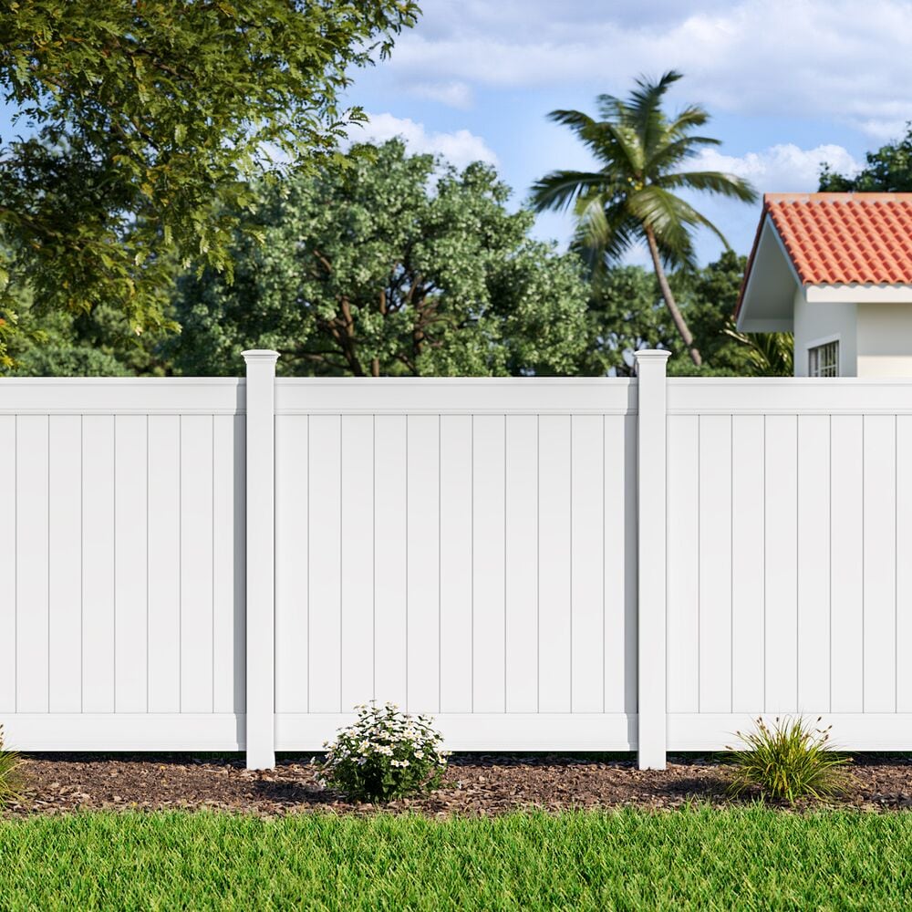 Freedom Everton 8-ft H x 5-in W White Vinyl Line Fence Post (Unassembled)