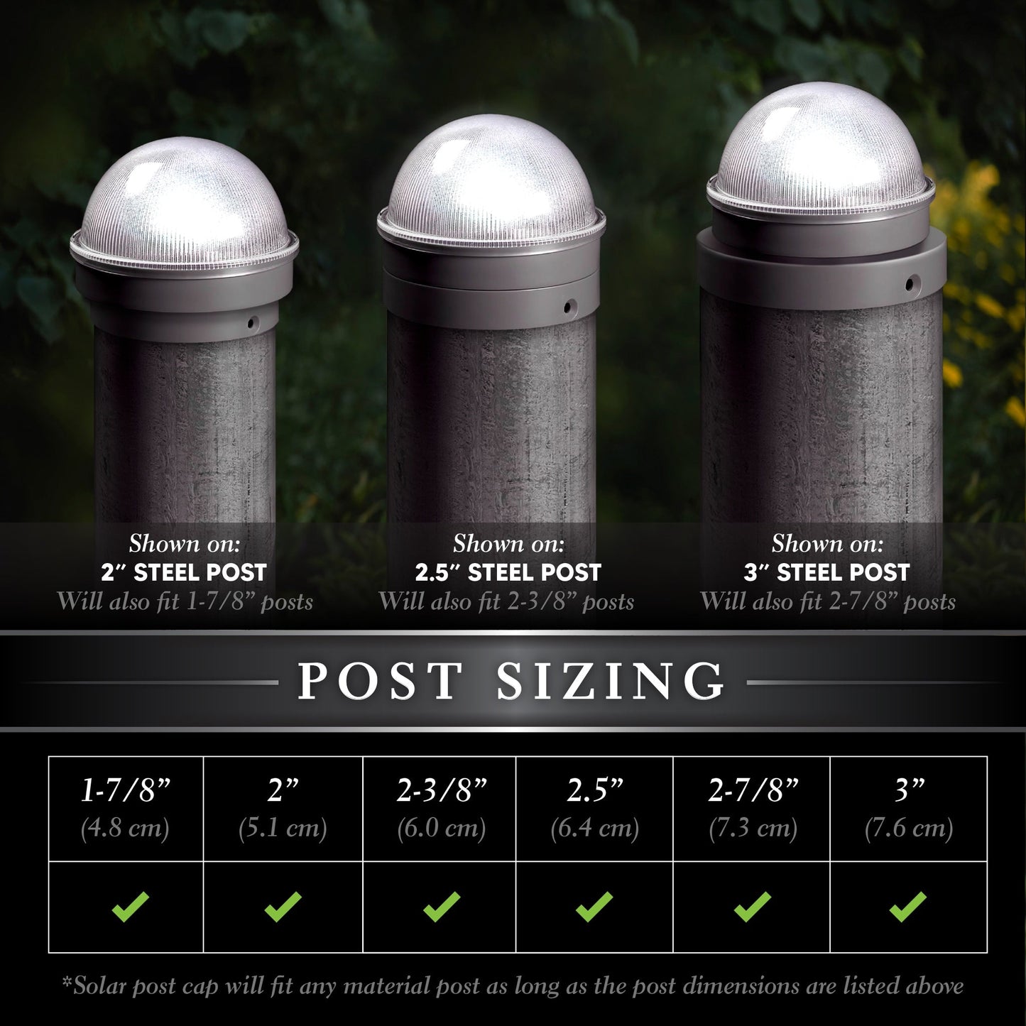 Classy Caps 5-Lumen 1-Watt Silver Solar LED Outdoor Post Cap Light (2700 K)