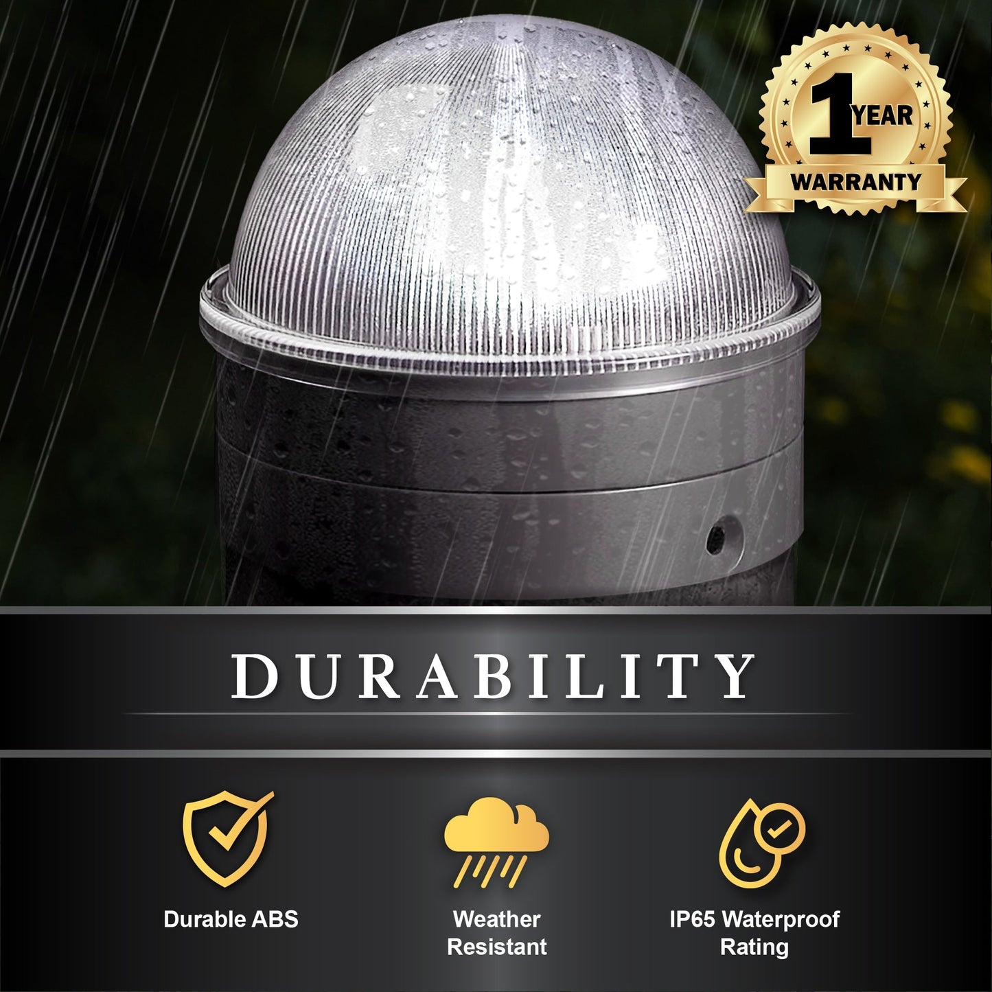 Classy Caps 5-Lumen 1-Watt Silver Solar LED Outdoor Post Cap Light (2700 K)