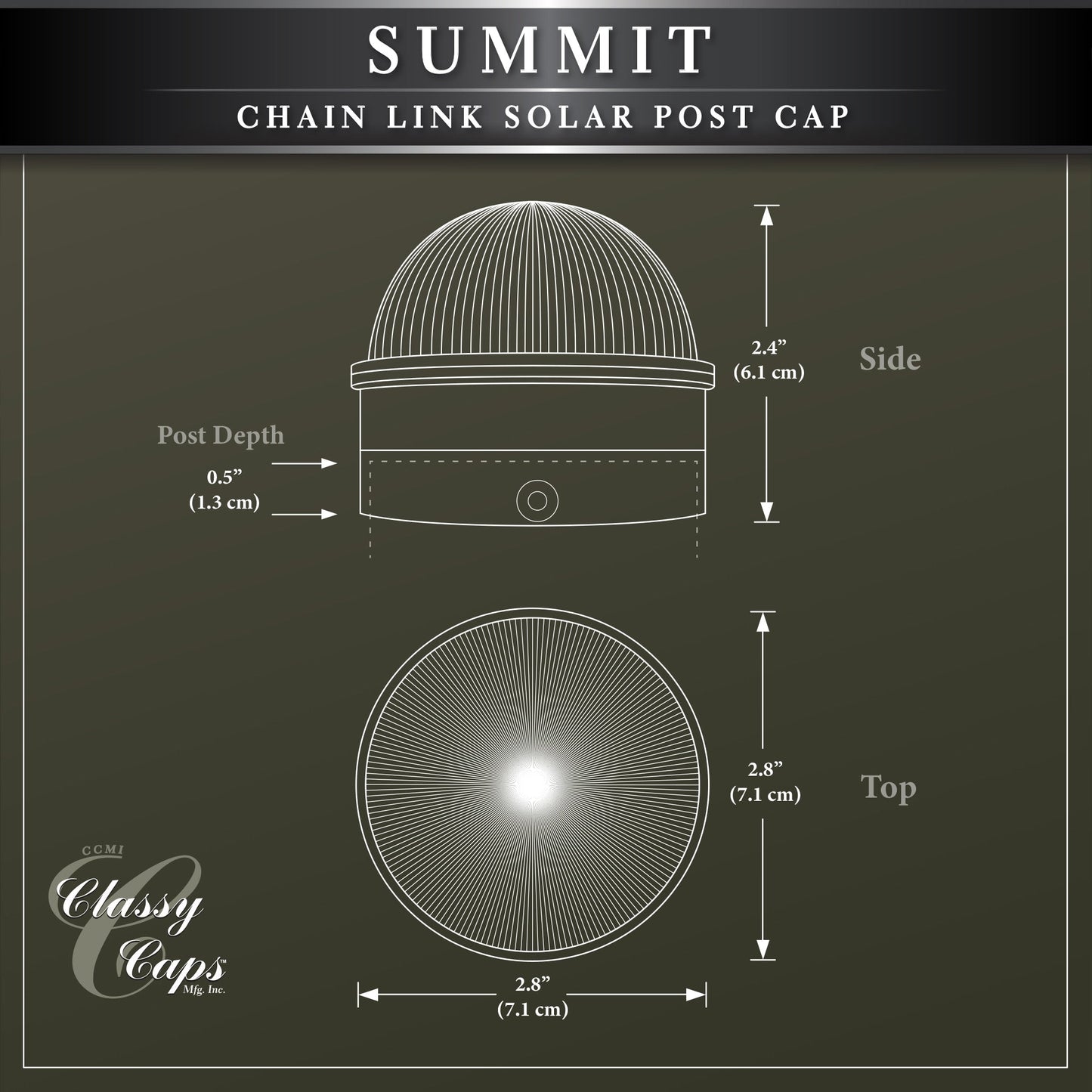 Classy Caps 5-Lumen 1-Watt Silver Solar LED Outdoor Post Cap Light (2700 K)