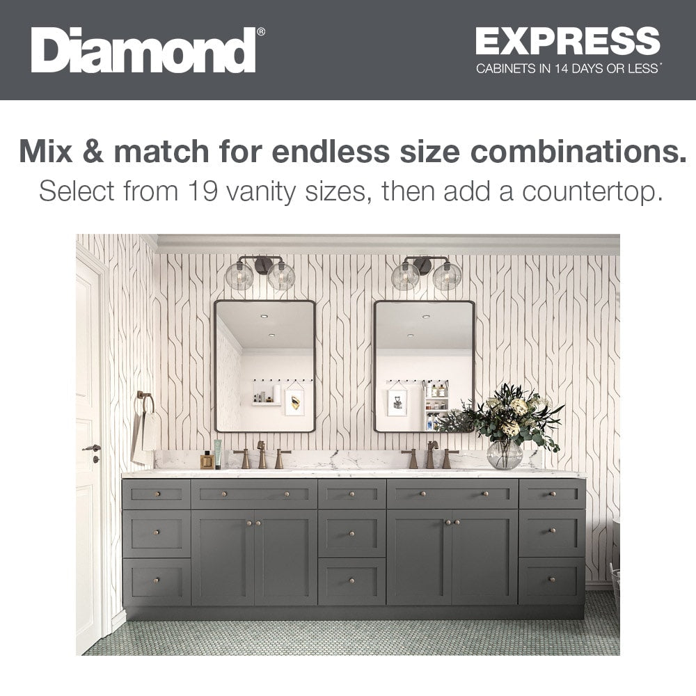 Diamond Express Jamestown 12-in W x 32.5-in H x 21-in D White Partial Overlay 3-Drawer Wood Wall-mount Cabinet Banks
