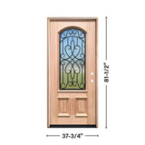 Greatview Doors 36-in x 80-in Mahogany Prehung Front Door with Privacy Glass