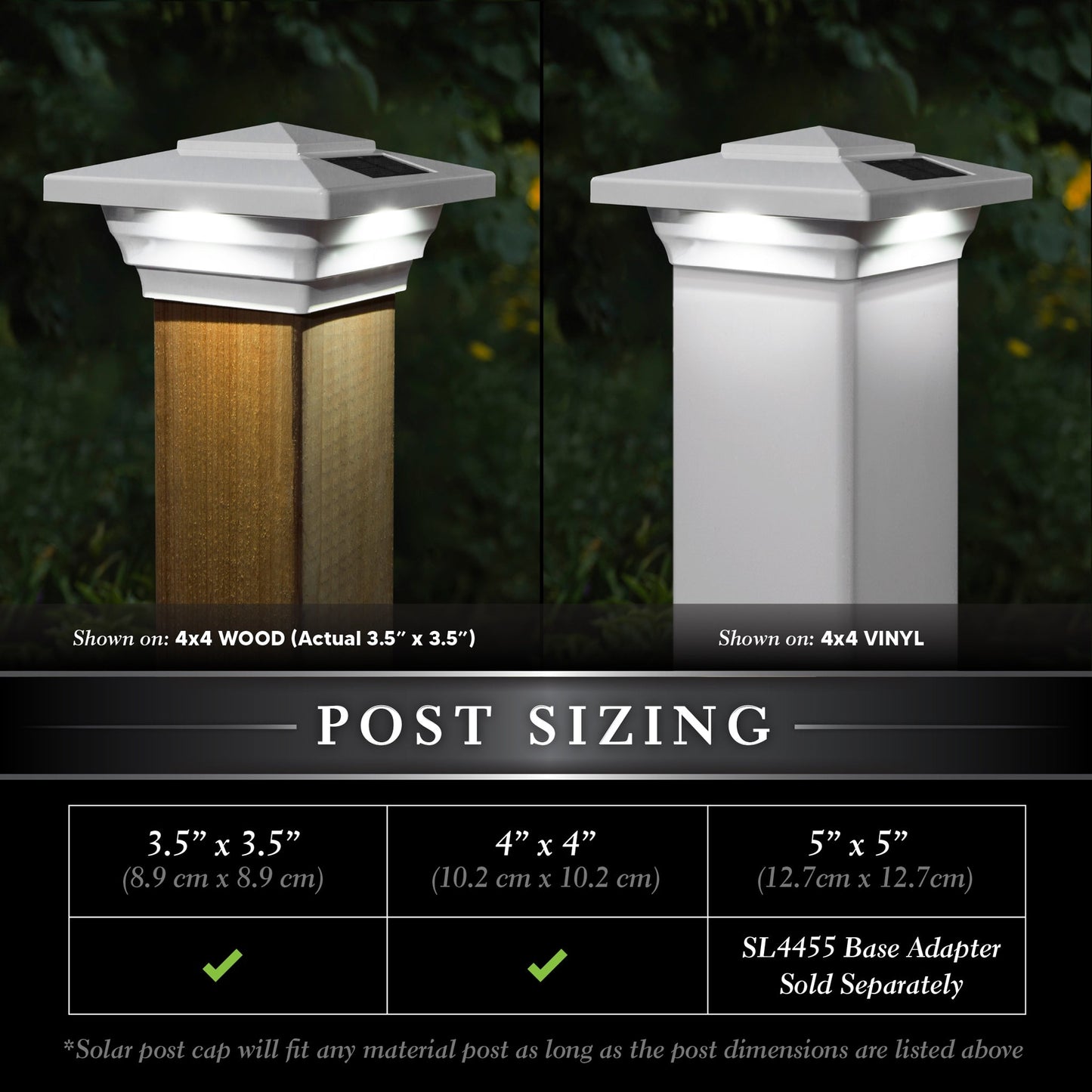 Classy Caps 4-in x 4-in 15-Lumen 1-Watt White Solar LED Outdoor Post Cap Light (4100 K)