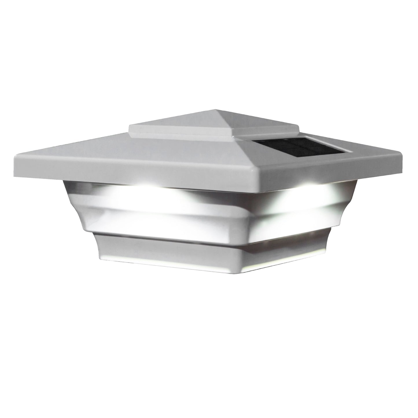 Classy Caps 4-in x 4-in 15-Lumen 1-Watt White Solar LED Outdoor Post Cap Light (4100 K)
