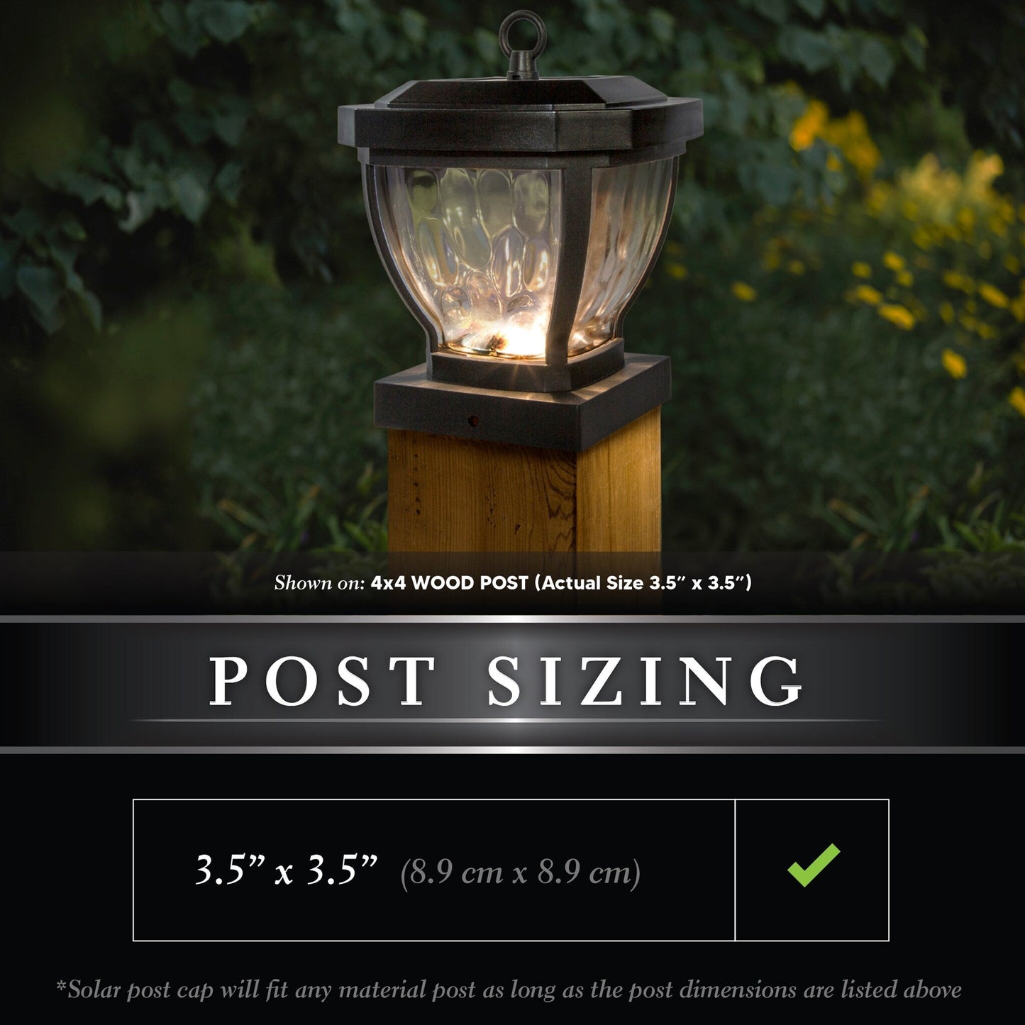 Classy Caps 4-in x 4-in 10-Lumen 0.2-Watt Dark Bronze Solar LED Outdoor Post Cap Light (2700 K)