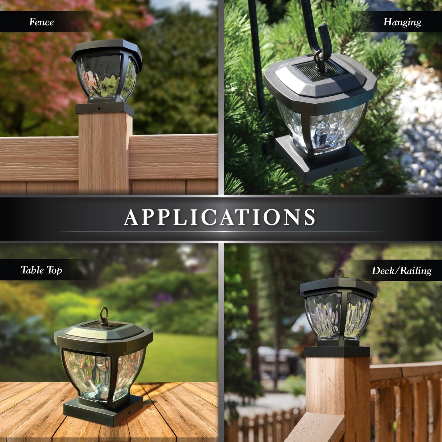 Classy Caps 4-in x 4-in 10-Lumen 0.2-Watt Dark Bronze Solar LED Outdoor Post Cap Light (2700 K)